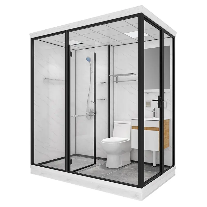 Badezimmer Pod All In One Fertighaus Einheit Integrierte Glas klapp duschräume Badezimmer Toilette