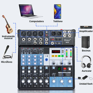 OEM-mezclador de Audio Digital MX8 para grabación en vivo, mezclador de entrada de ordenador MP3 profesional de 8 canales - Product Image 6
