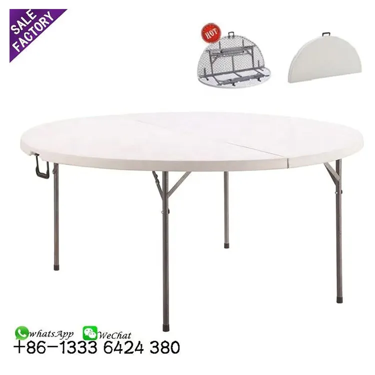 Vouwen Plastic Ronde Rechthoekige Tafel Opvouwbare Been Bruiloft Eettafel Banket Tafel Voor Outdoor