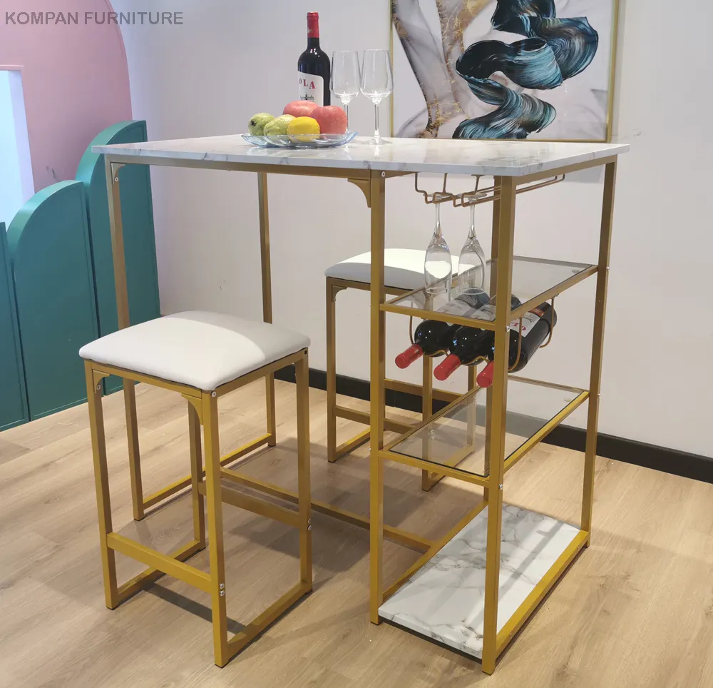 Muebles de bar para el hogar, conjunto de barra de madera de estilo simple con almacenamiento, gran cantidad