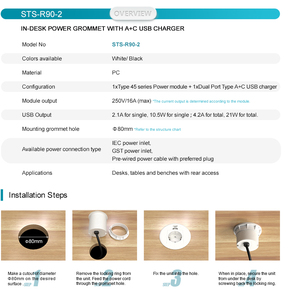 SINOAMIGO Customized Professional Desk Power <strong>Socket</strong> Furniture Desktop <strong>Socket</strong> Round Table Recessed Power Outlet - Product Image 5