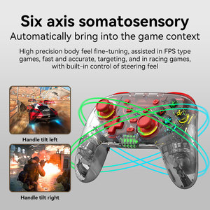 Joypad Switch Wireless Blue-tooth game android ios mobile phone led light controller di gioco trasparente - Product Image 6