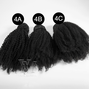 VMAE ดิบพม่า Virgin Hair Cuticle Aligned 3A 3C 4A 4B 4C Kinky Afro CURLY 3 Bundles Weft 4*4 ลูกไม้ปิด - Product Image 3