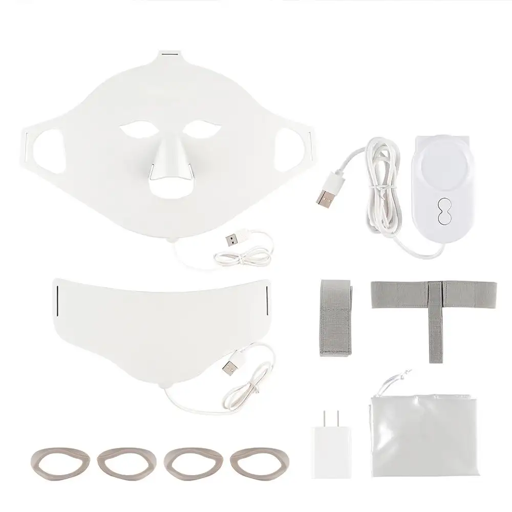 New design pdt led 7color Light Therapy upgrade version silicone Facial And Neck Mask skin care facial mask