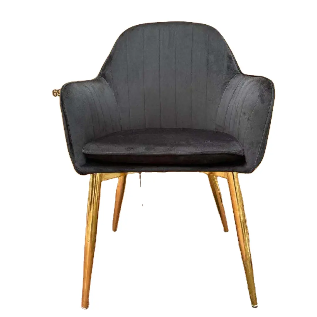 Nuovo design vendita calda schienale corto tessuto da tappezzeria modello diamante sedia da pranzo con braccioli e schienale