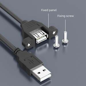 USB2.0 A ชายกับหญิงที่มีสกรูน็อตล็อค USB 2.0แผงเมาสายต่อ - Product Image 6