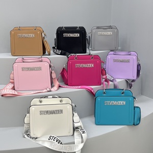 High Sense New Fashion Large Capacity Maroon Tote <strong>Bag</strong> Candy Pattern Letter Crossbody <strong>Bag</strong>