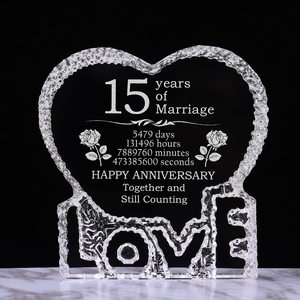 JY Love 2D Cá Nhân Hóa Đài Tưởng Niệm Laser Khắc Cube Ảnh Tinh Thể Chặn Giấy Cho Quà Tặng Đám Cưới - Product Image 4