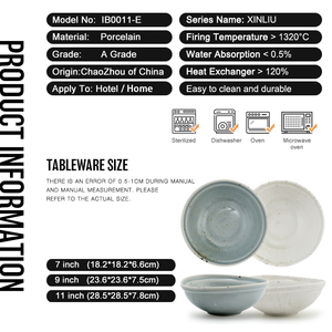 Di alta qualità Design nordico ecologico lavabile in lavastoviglie Hotel offre una ciotola di Ramen in ceramica bianca blu irregolare - Product Image 6