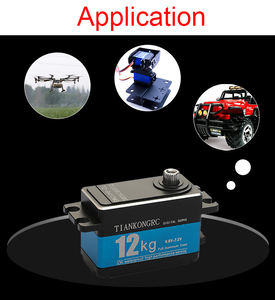 전체 알루미늄 12KG 디지털 서보 360 270 180 도 금속 기어 방수 모터 1:10 1:8 RC 자동차 드리프트 로봇 헬리콥터 DIY - Product Image 6