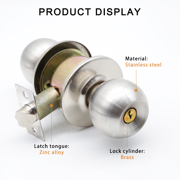 RTS Room Interior Privacy Ball Knob Door Handle 587 Entrance Cylindrical Round Door Lock