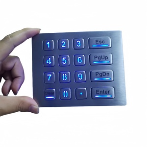 IP65 Wasserdichte 16-Tasten-USB-Metalltastatur mit LED-Hintergrund beleuchtung 4x4 Vandalen sicher für industrielle Anwendungen - Product Image 1