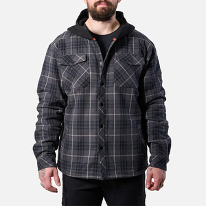 Bán Buôn Mới Nhất Thiết Kế Bông Đầy Đủ Sọc Nặng Flannel Áo Khoác Với Áo Mens - Product Image 1