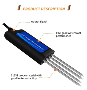Salida digital de suelo 3 en 1 RS485/RS232 Modbus Agricultura Temperatura Humedad Sensor EC Sensores de suelo