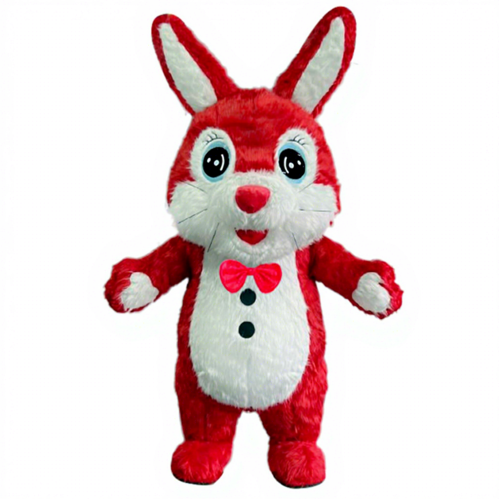 Inflatable red long-eared rabbit