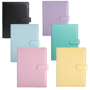 Carpeta de cuero colorida A5, organizador de botones magnéticos de hojas sueltas, planificador, blocs de notas, archivador, cuaderno para oficina de estudiantes - Product Image 2