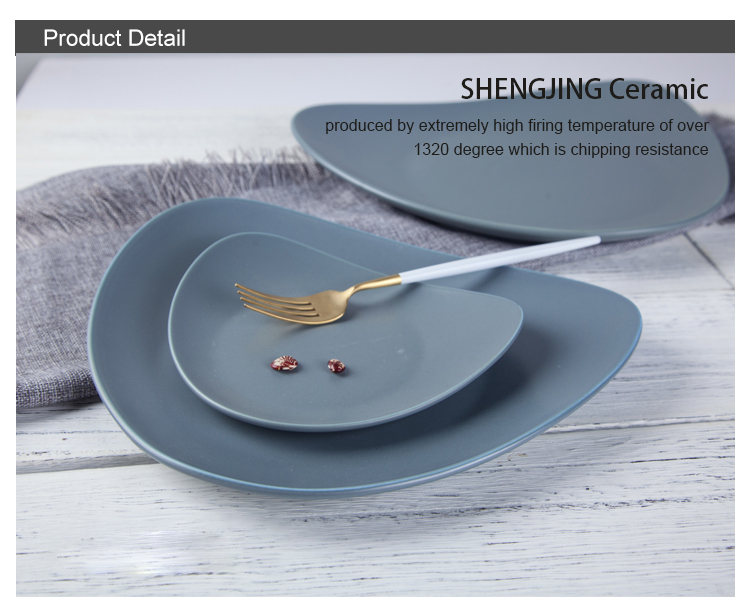 Theme Restaurant Food Dish Grey Triangle Shallow Plate