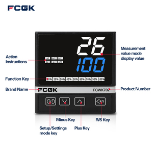 FCWK702 72 * 72mm自動チューニングピッドテンプコントローラーSsr + リレー出力0.5% 精度OEMおよびODMをサポート - Product Image 2
