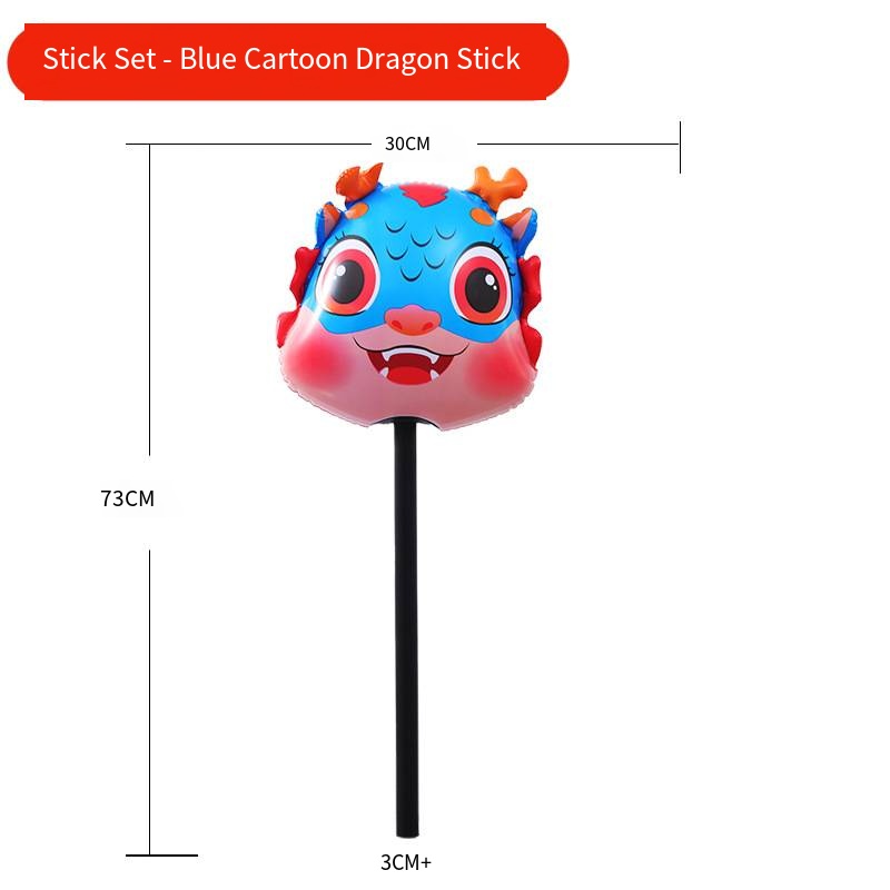 Bâton de dragon de dessin animé bleu de type pôle