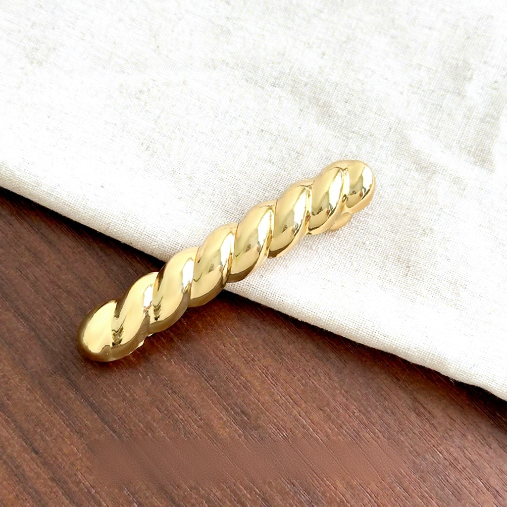 Golden twist-spring clip 7.5cm