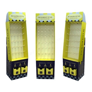 Подгонянный дисплей картона POP Pegboard ручной работы Гофрированный Картон крюк стенд - Product Image 1