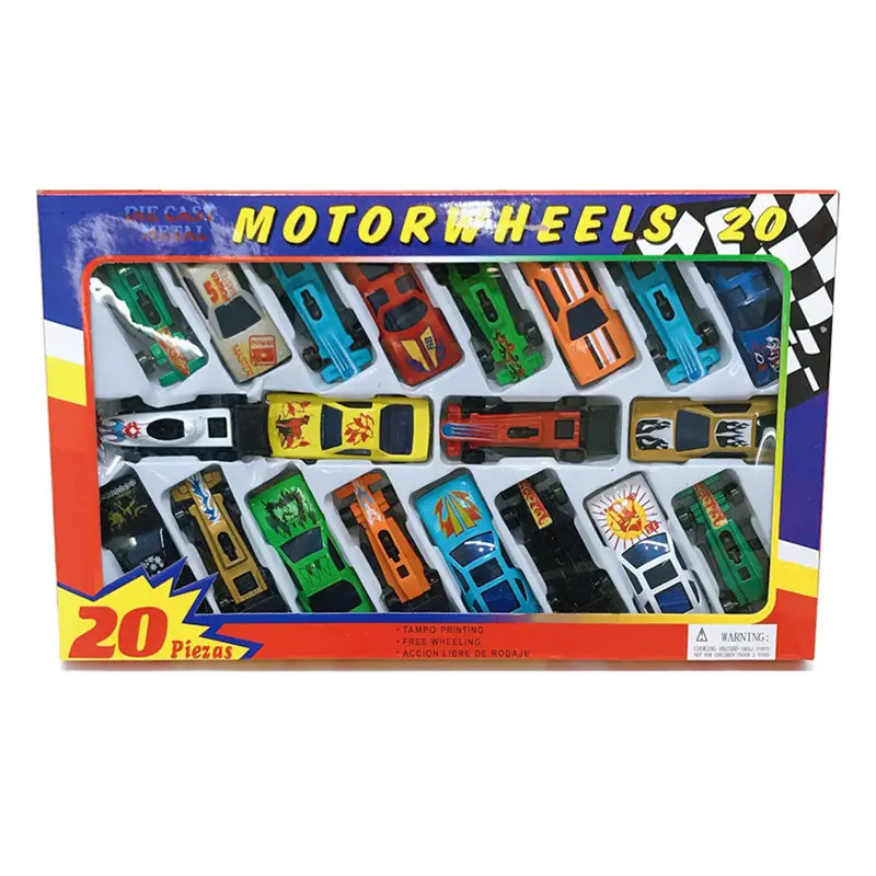 Aleación pequeño modelo de coche de hierro juego de coche de juguete para niños 1/64 fundido a presión miniatura 20 piezas en caja camión carreras avión Juguetes