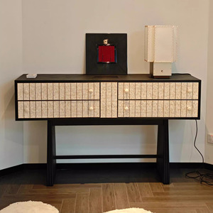 <span class=keywords><strong>Console</strong></span> in legno moderno e durevole minimalista francese, tavolo da esposizione creativo con motivo zebra - Product Image 1