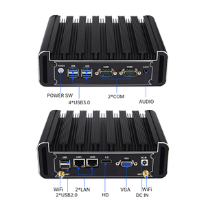 Ubuntu Linux mini pc I3 5005U/i5 5200U compatible con múltiples sistemas operativos RS485/232 caja de Mini ordenador industrial sin ventilador