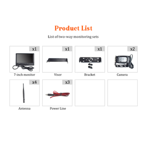 Monitor inalámbrico de 7 pulgadas con visión nocturna, grabadora de respaldo inverso, sistema de cámara de camión de 2,4g con función de pantalla dividida - Product Image 4