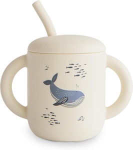 Custom Accept Home Use Reusable Silicone Toddler Training <strong>Cup</strong> with Straw Lid with Two Handles Baby <strong>Open</strong> <strong>Cup</strong> for Drinking - Product Image 1