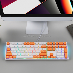 En Stock 104 teclas de teclado mecánico para juegos LED RGB retroiluminado con cable USB personalizable keycap color Teclado mecánico para escritorio - Product Image 5