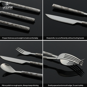LIFE SMILE Cutlery Set 18/10 Pure Stainless Steel Flatware Set with Stand Dinnerware Set - Product Image 6