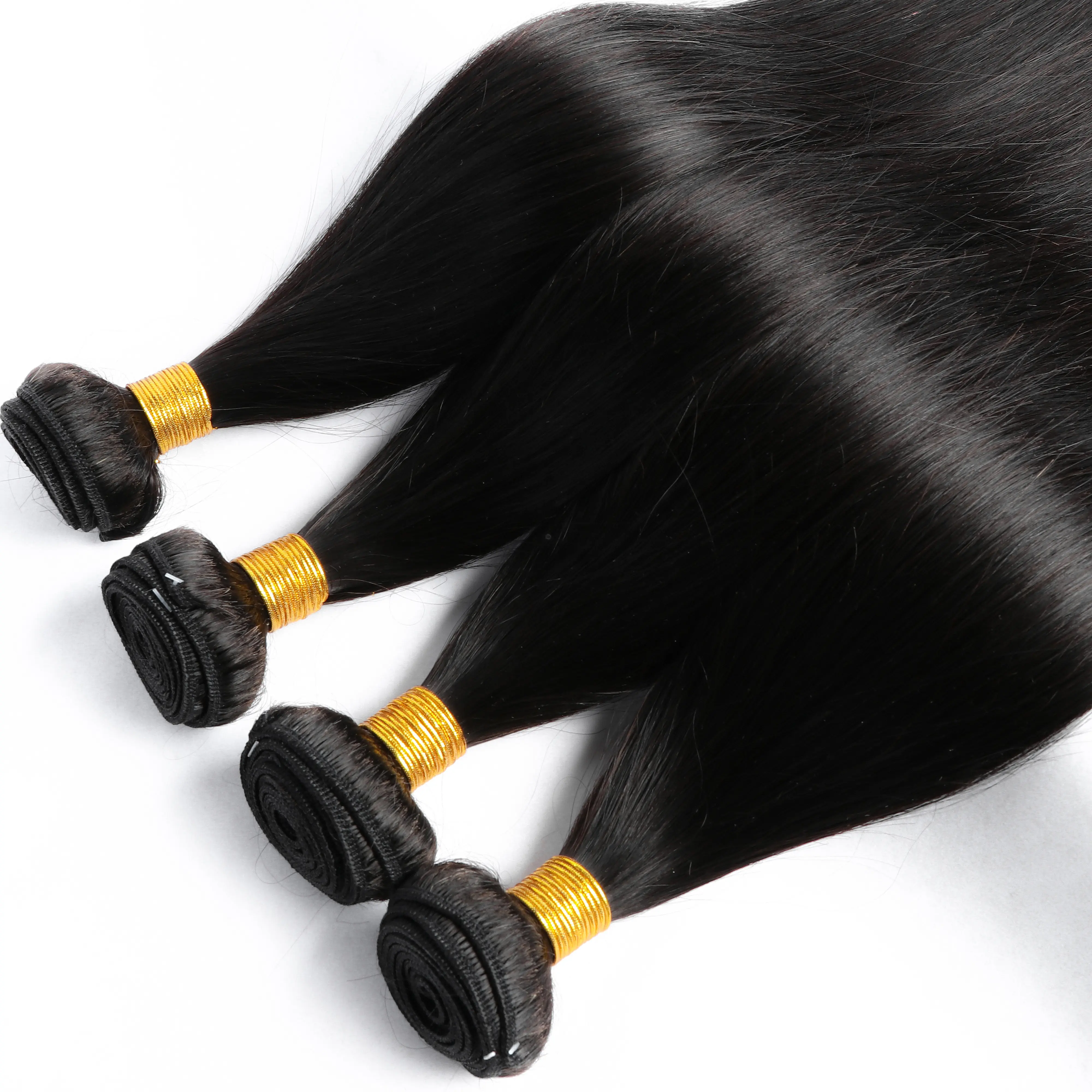 Demetleri insan saçı toptan 100g doğal renk 100% insan remy bakire hint saç demetleri hindistan satıcı