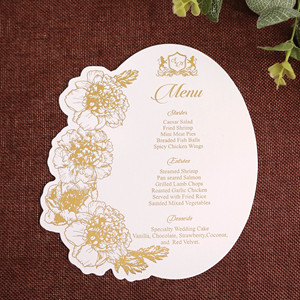 Tarjeta de programa de boda y menú de boda con temática Floral, diseño personalizado e impresión