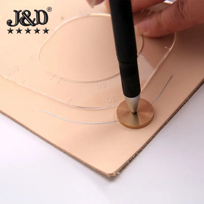 Ferramentas artesanais de couro DIY Latão circular margem linha medidor medidor Compacto Posicionamento divisor de Linha de marcação ferramenta