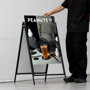 Nhiệm Vụ Nặng Nề Ngoài Trời A-Khung Bảng Quảng Cáo Hai Mặt Bánh Sandwich Thép Kim Loại Trượt Trong Gấp Khung Dấu Hiệu Kinh Doanh - Product Image 1