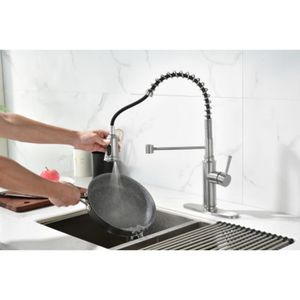 High Quality Single Handle Kitchen Faucet American Ready Stock <strong>Cheap</strong> <strong>Mixer</strong> Taps Sink High Spring Free Pull Drop Shipping - Product Image 3