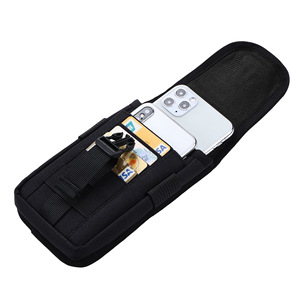 Çok fonksiyonlu evrensel telefon bel çantası naylon çift katmanlı cep telefonu çantası kart yuvası cep telefonu kılıfı kapak için Smartphone - Product Image 4