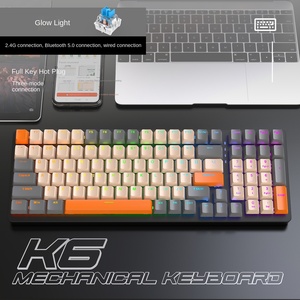 Free Wolf K6 Three-Mode Bluetooth Mechanical <strong>Keyboard</strong> Hot Plug 980 Game E-Sports <strong>Notebook</strong> Customized <strong>USB</strong> Interface - Product Image 4