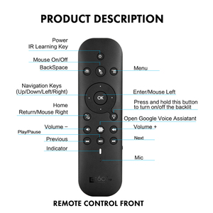 G60S Pro <strong>2</strong>.4G BT Wireless <strong>Keyboard</strong> Air Mouse Gyroscope IR Learning Backlit Voice Remote <strong>Control</strong> for <strong>Computer</strong> TV BOX Projectors - Product Image 4