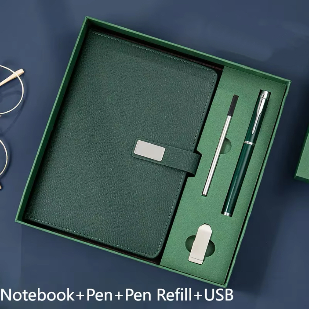 Green Notebook+Pen+USB