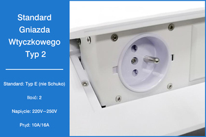 Enchufe integrado multimedia para muebles empotrados de escritorio estándar Schuko y tipo E para oficina y sala de reuniones - Product Image 5