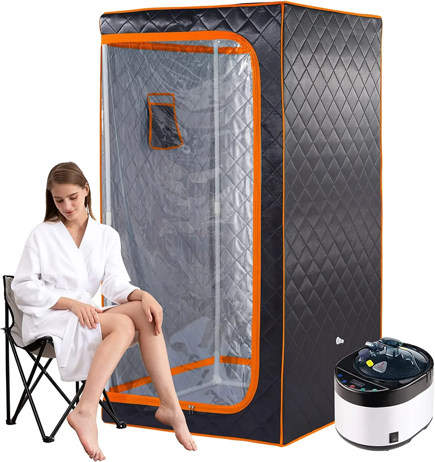 Sauna de vapor portátil de tamaño completo para 1 persona Sauna de spa para el hogar personal con vaporizador de 4 litros de 1500 vatios