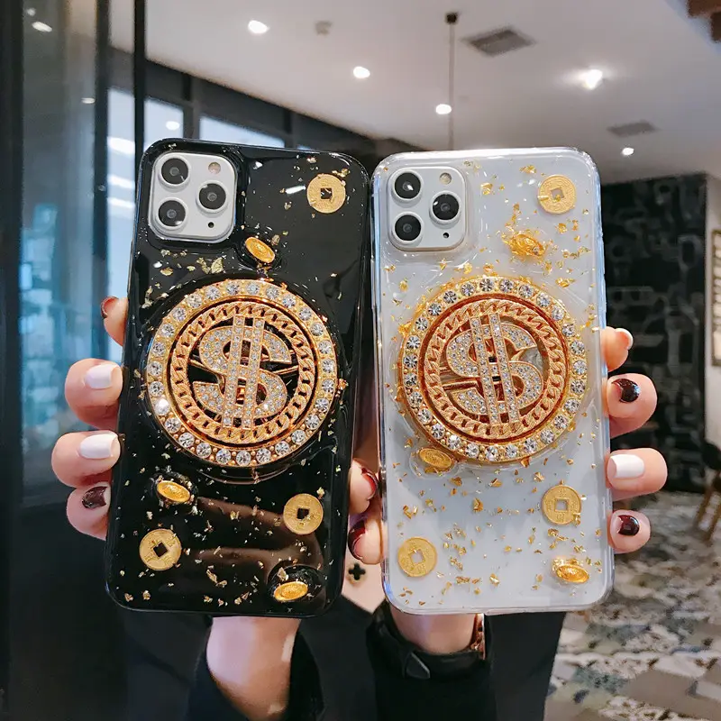 2023 Luxury rotate dollar Logo silicone phone case for iphone X 11 12 13 14 plus/pro/pro max