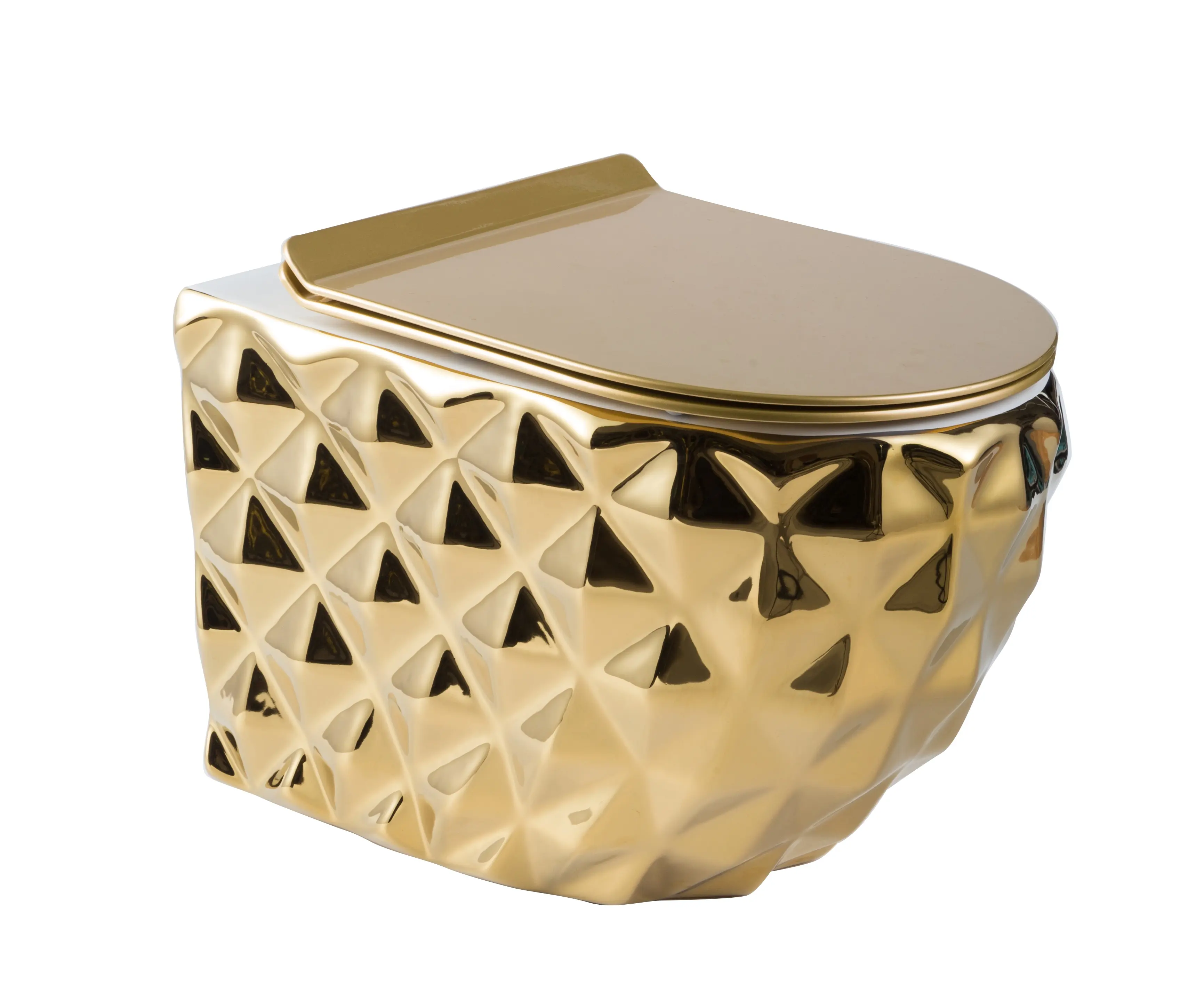 Luxus Gold Sanitär keramik Wassers chrank Siphonic Flush Einteilige Toilette WC Keramik Toilette Boden montage Bad Toiletten schüssel Set