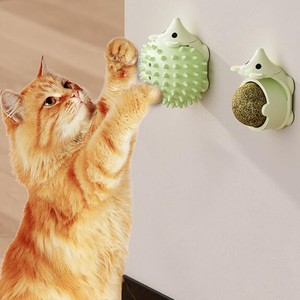 创意可爱刺猬猫抓挠玩具带猫薄荷舔球互动宠物猫玩具清洁牙齿猫球家居 - Product Image 1