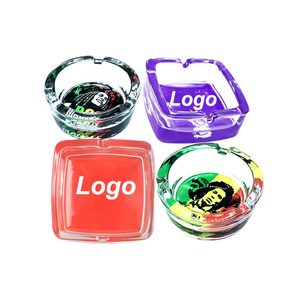 Yüksek kalite özel Logo 65mm puro kül tablası yuvarlak desen cam sigara aksesuarları ile Japandi tasarım kişiselleştirilmiş Logo - Product Image 4