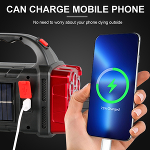 Solar Handheld Flashlight With Power Bank <strong>LED</strong> USB Rechargeable Work Torch Light for Camping Fishing Searching Lamp - Product Image 4