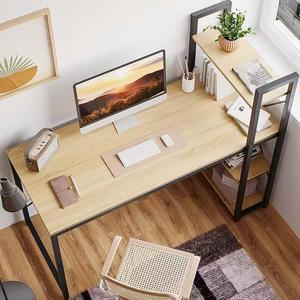 Mesa de ordenador de oficina en casa multifuncional moderna con panel de diseño metálico Estilo madera para villas - Product Image 5