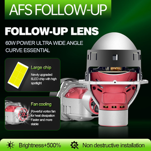 Yeni model AFS takip rotasyon bi led projektör lens 3.0 led ışıkları araba 60W 6000K led far diğerleri araba ışık aksesuarları - Product Image 2